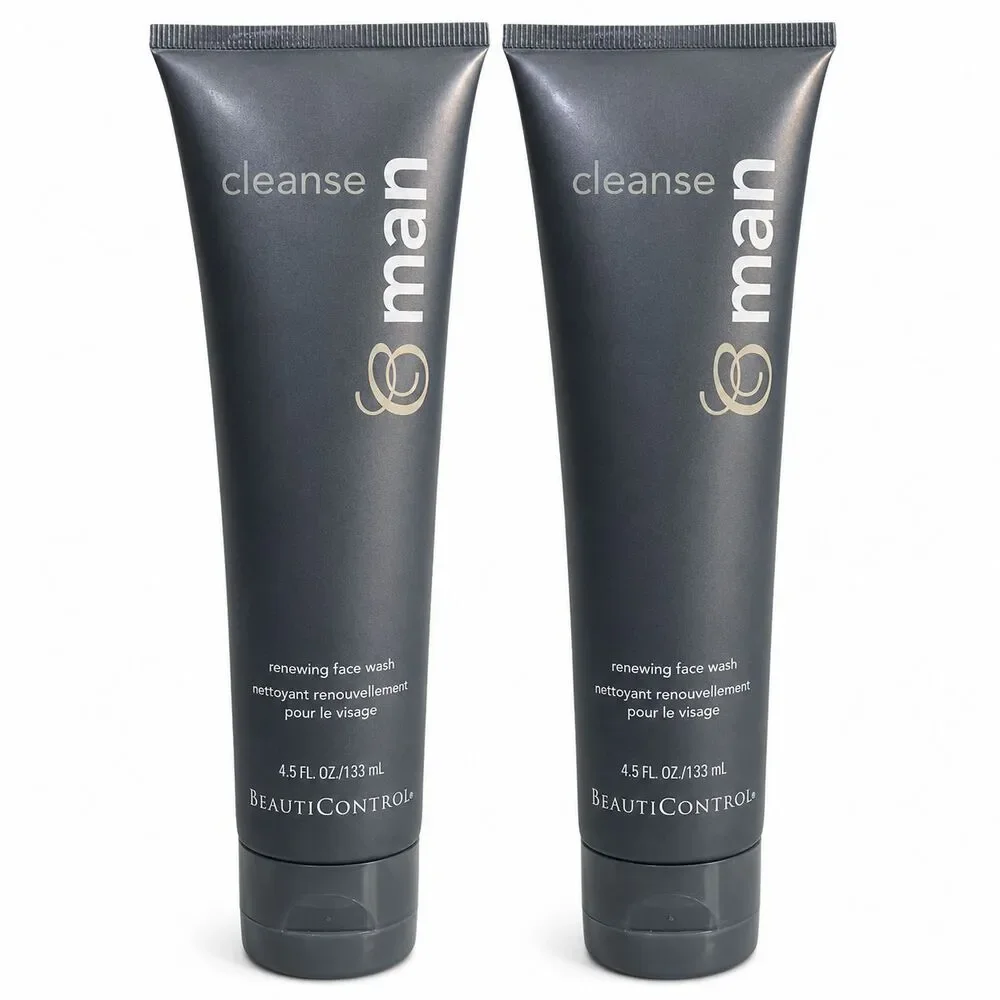 BeautiControl Cleanse Man Renewing Face Wash 4.5 oz 2 Pack NEW SEALED
